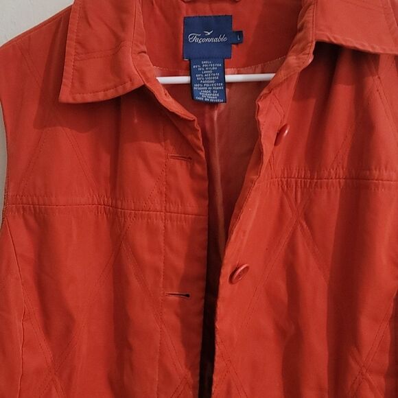 Faconnable Women's Red Orange Vest Sz L - Picture 10 of 12